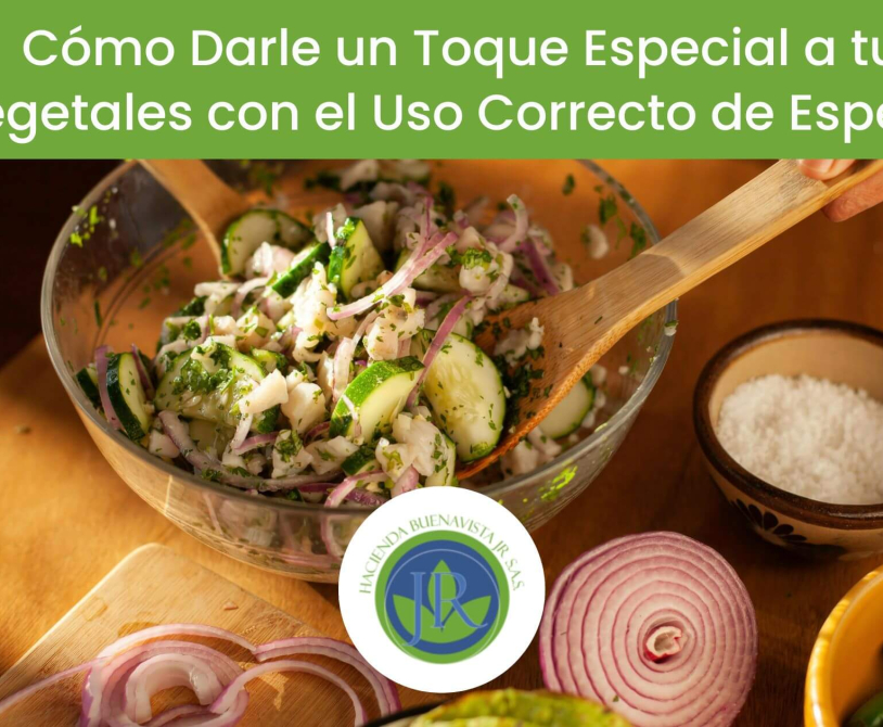 Vegetales condimentados con especias en una preparación casera