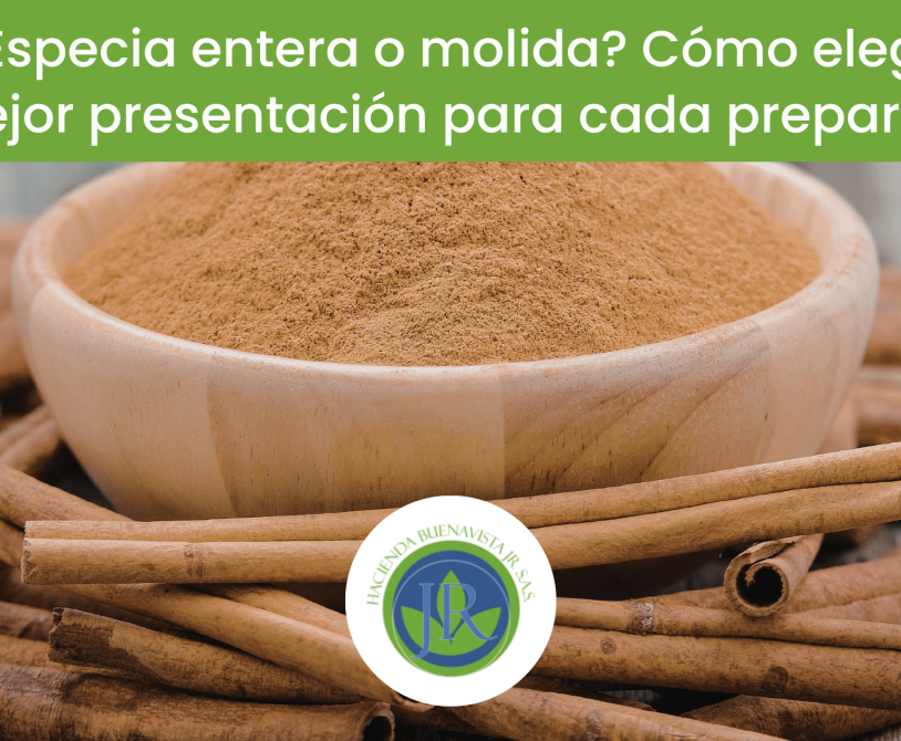 Comparación entre especias enteras y molidas utilizadas en diferentes preparaciones culinarias